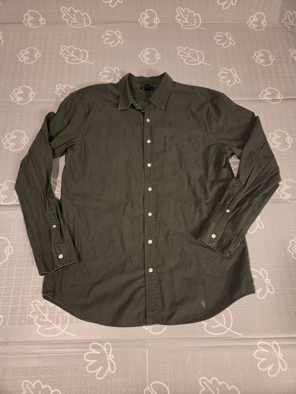 GAP Men's Slim Fit Button Up Shirt Olive Green Mens XXL